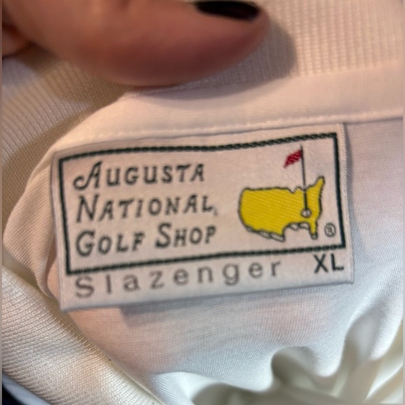 Augusta National Golf Shop Slazenger Polo XL White Cotton Masters Logo Vintage - Picture 2 of 8